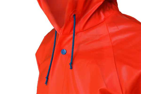 IMPERMEABLE TIPO GABARDINA ANARANJADA CORTA HIGH VISIBILITY - Imagen 4