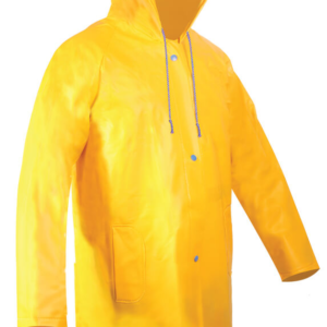 IMPERMEABLE TIPO GABARDINA AMARILLA CORTA