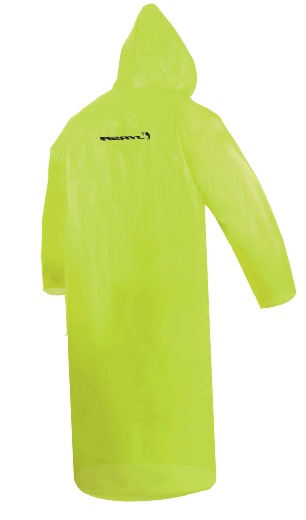 IMPERMEABLE TIPO GABARDINA VERDE LARGA LIGERA HIGH VISIBILITY - Imagen 2