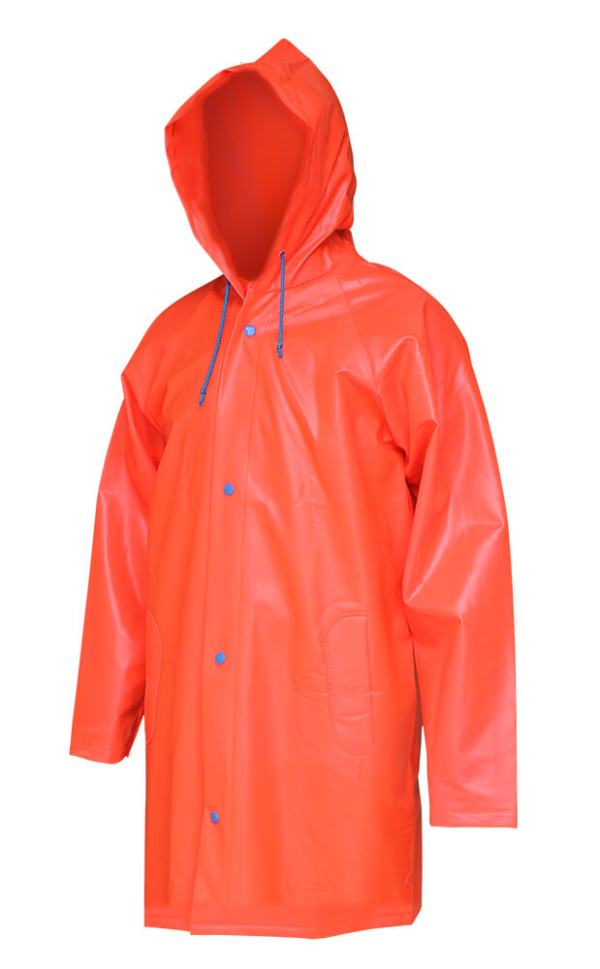 IMPERMEABLE TIPO GABARDINA ANARANJADA CORTA HIGH VISIBILITY