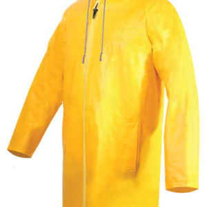 IMPERMEABLE TIPO GABARDINA AMARILLA LARGA CON ZIPPER IMPERMEABLE