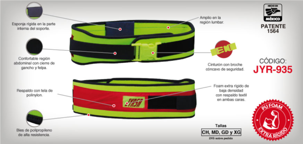 SOPORTE SACROLUMBAR RÍGIDO HIGH VISIBILITY DE 5" - Imagen 3