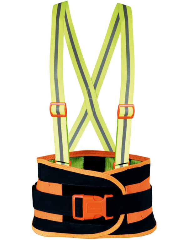 SOPORTE SACROLUMBAR DE MALLA ELÁSTICA CON TIRANTES HIGH VISIBILITY REFLECTIVOS - Imagen 3
