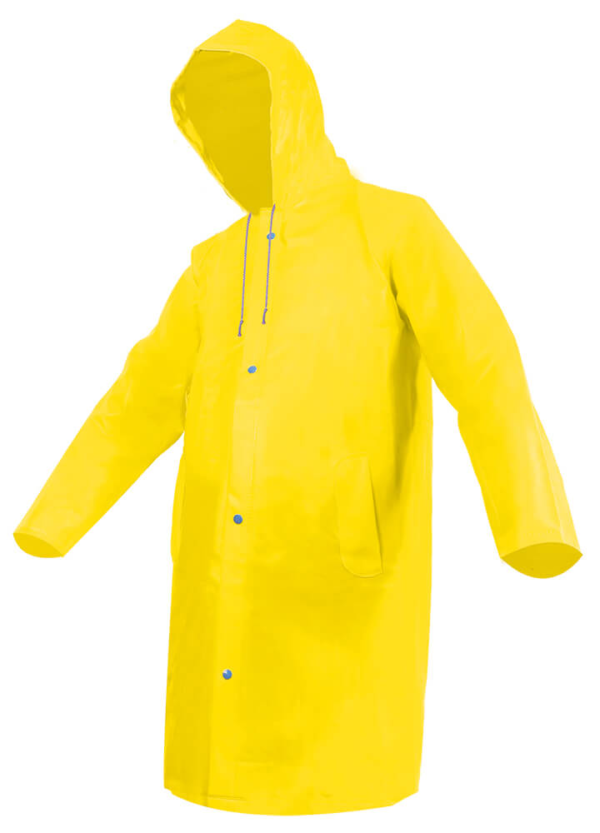 IMPERMEABLE TIPO GABARDINA AMARILLA CORTA LIGERA
