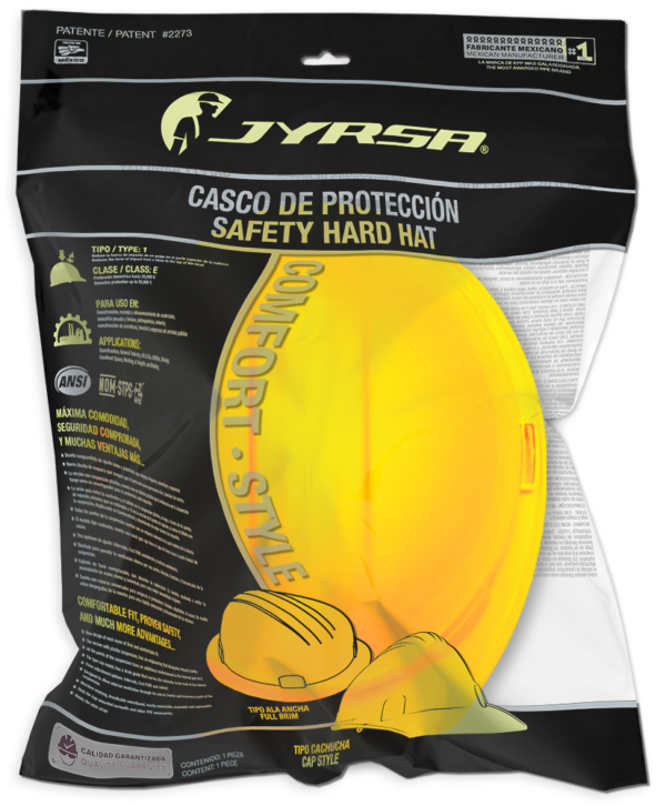 CASCO AMARILLO TIPO CACHUCHA DIELÉCTRICO CON SUSPENSIÓN TEXTIL 6 PUNTOS DE MATRACA - Imagen 4