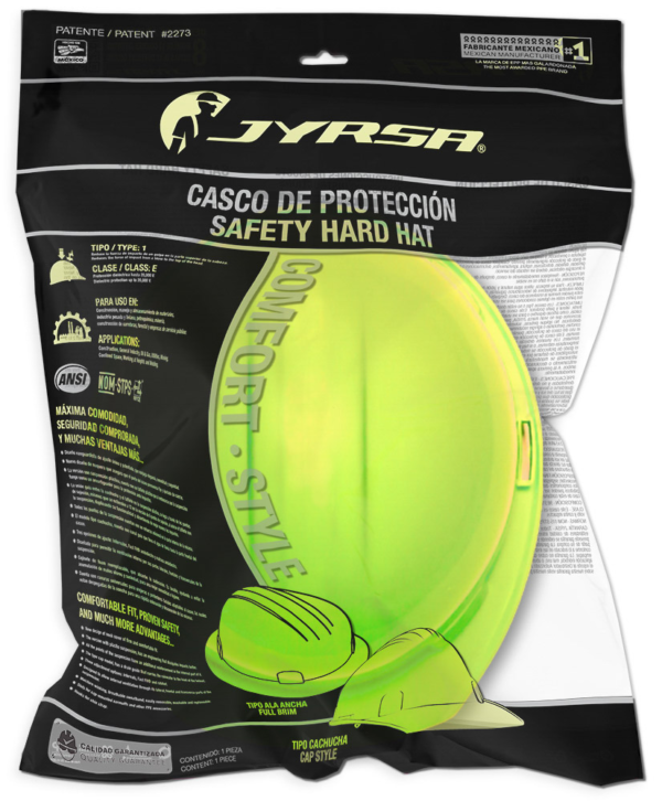 CASCO AMARILLO HIGH VISIBILITY TIPO CACHUCHA DIELÉCTRICO CON SUSPENSIÓN TEXTIL 6 PUNTOS DE MATRACA - Imagen 4