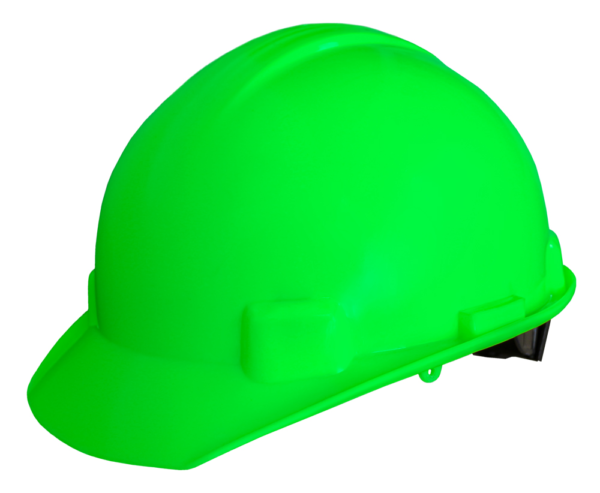 CASCO VERDE HIGH VISIBILITY TIPO CACHUCHA DIELECTRICO CON SUSPENSION TEXTIL 6 PUNTOS DE MATRACA