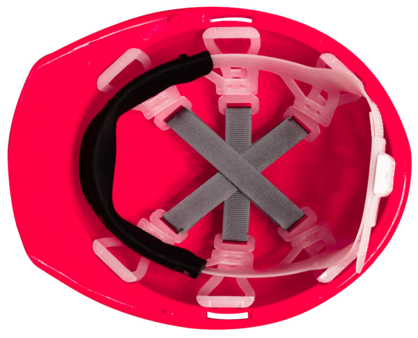 CASCO DE SEGURIDAD ANARANJADO HIGH VISIBILITY TIPO CACHUCHA DIELÉCTRICO CON SUSPENSIÓN TEXTIL DE 6 PUNTOS - Imagen 2