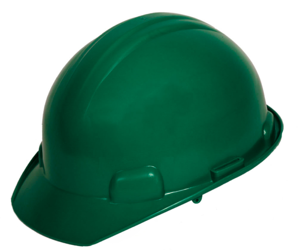 CASCO VERDE TIPO CACHUCHA DIELÉCTRICO CON SUSPENSIÓN TEXTIL