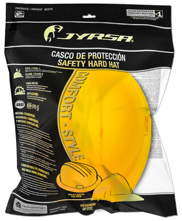 CASCO DE SEGURIDAD AMARILLO TIPO CACHUCHA DIELÉCTRICO CON SUSPENSIÓN TEXTIL DE 6 PUNTOS - Imagen 4