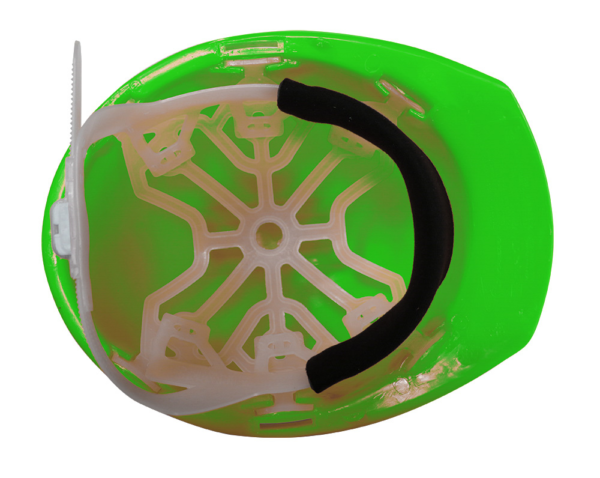 CASCO VERDE HIGH VISIBILITY TIPO CACHUCHA DIELÉCTRICO CON SUSPENSIÓN PLÁSTICA - Imagen 2
