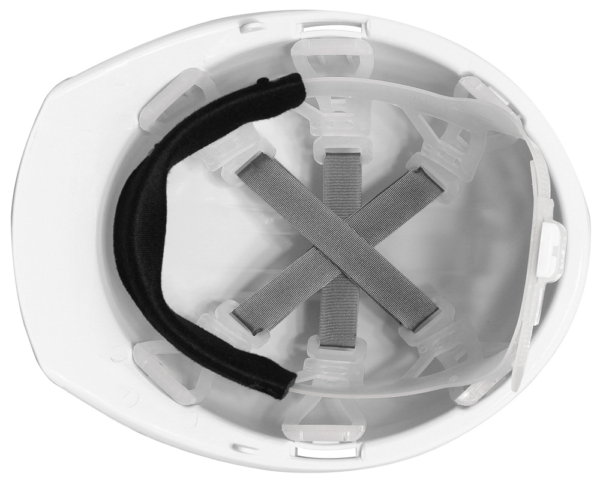 CASCO DE SEGURIDAD BLANCO TIPO CACHUCHA DIELÉCTRICO CON SUSPENSIÓN TEXTIL DE 6 PUNTOS - Imagen 2