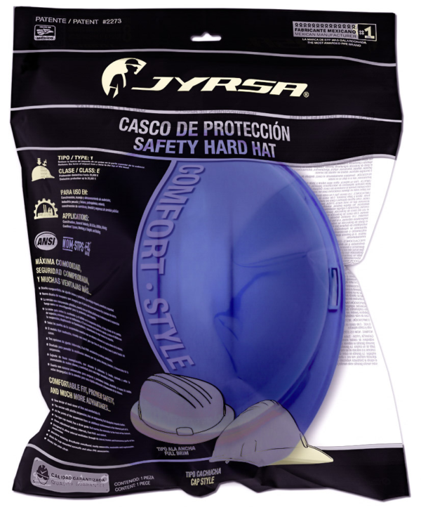 CASCO AZUL TIPO CACHUCHA DIELECTRICO CON SUSPENSION TEXTIL 6 PUNTOS DE MATRACA - Imagen 4