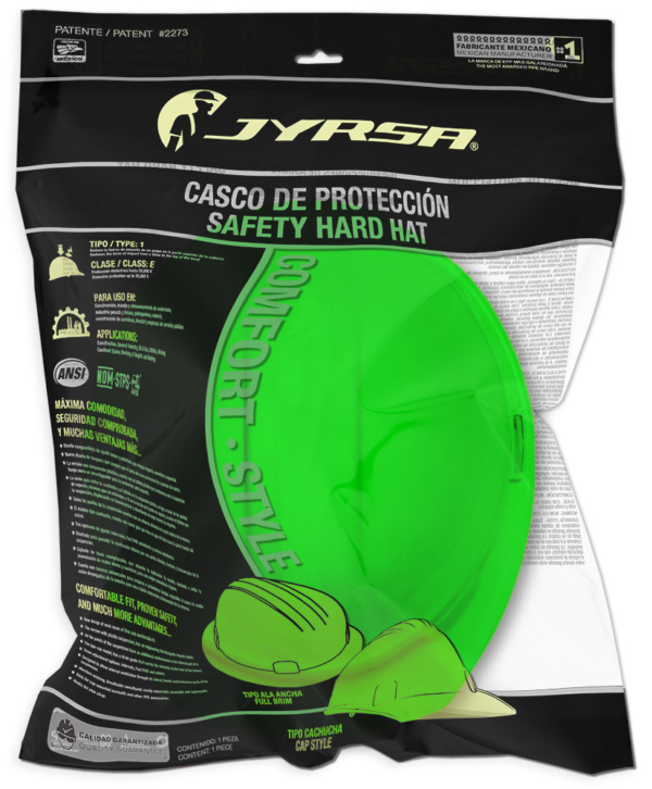 CASCO VERDE HIGH VISIBILITY TIPO CACHUCHA DIELÉCTRICO CON SUSPENSIÓN TEXTIL - Imagen 4