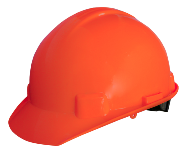 CASCO ANARANJADO HIGH VISIBILITY TIPO CACHUCHA CON AJUSTE DE MATRACA DIELÉCTRICO CON SUSPENSIÓN PLÁSTICA/TEXTIL