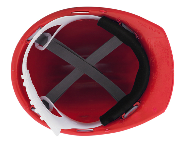 CASCO ROJO TIPO CACHUCHA DIELÉCTRICO CON SUSPENSIÓN TEXTIL - Imagen 2