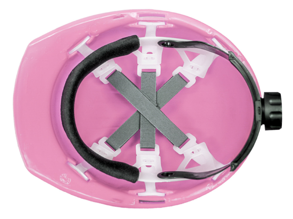 Casco de seguridad clase “E” con suspensión textil resistente a más de 20,000 Volts.(Probada a 3,000 volts). Composición de 98% Polietileno, 1.5% Pigmento con base de polietileno y 0.5% Aditivo Mineral. Suspensión textil de 6 puntos de cinta (19 mm) de Nylon. Cojinete de foam lavable que absorbe la sudoración. Diseño de suspención anatómica de ajuste exacto. - Imagen 2