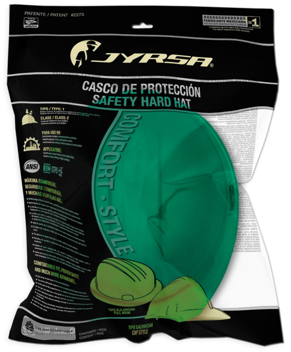 CASCO DE SEGURIDAD VERDE TIPO CACHUCHA DIELÉCTRICO CON SUSPENSIÓN TEXTIL DE 6 PUNTOS - Imagen 4