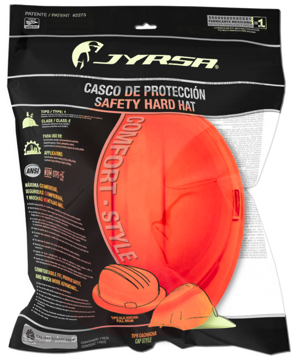 CASCO DE SEGURIDAD ANARANJADO HIGH VISIBILITY TIPO CACHUCHA DIELÉCTRICO CON SUSPENSIÓN TEXTIL DE 6 PUNTOS - Imagen 4