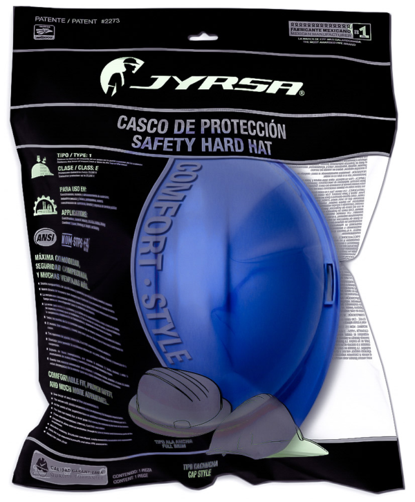 CASCO AZUL TIPO CACHUCHA DIELÉCTRICO CON SUSPENSIÓN TEXTIL - Imagen 4