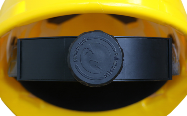 CASCO AMARILLO TIPO CACHUCHA DIELÉCTRICO CON SUSPENSIÓN TEXTIL 6 PUNTOS DE MATRACA - Imagen 3