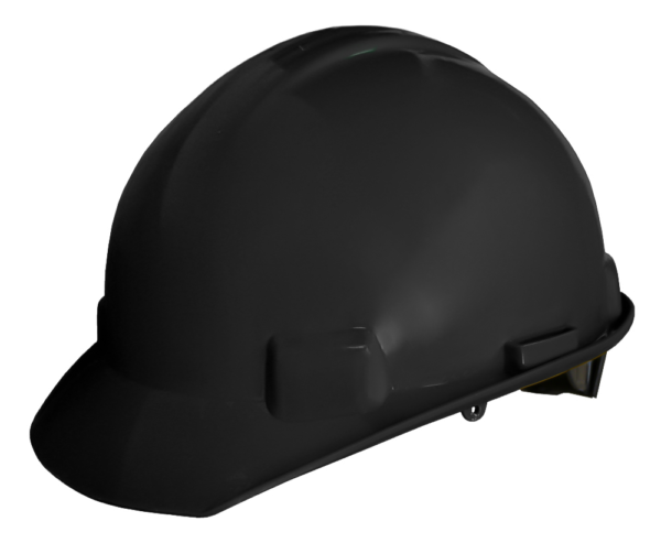 CASCO NEGRO TIPO CACHUCHA DIELÉCTRICO CON SUSPENSIÓN TEXTIL 6 PUNTOS DE MATRACA