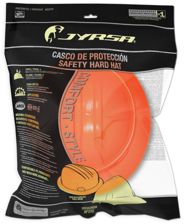 CASCO ANARANJADO HIGH VISIBILITY TIPO ALA ANCHA DIELÉCTRICO - Imagen 4