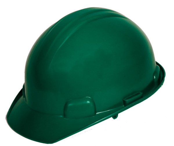 CASCO VERDE TIPO CACHUCHA DIELÉCTRICO CON SUSPENSIÓN PLÁSTICA