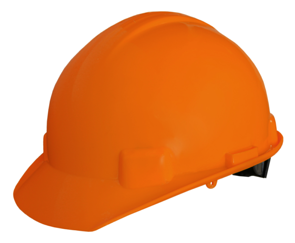 CASCO ANARANJADO TIPO CACHUCHA DIELÉCTRICO CON SUSPENSIÓN TEXTIL 6 PUNTOS DE MATRACA