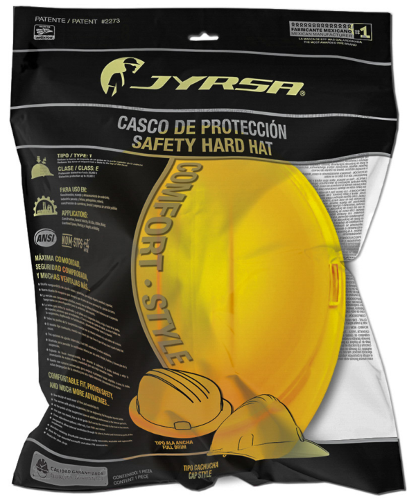 CASCO AMARILLO TIPO CACHUCHA DIELÉCTRICO CON SUSPENSIÓN PLÁSTICA - Imagen 4