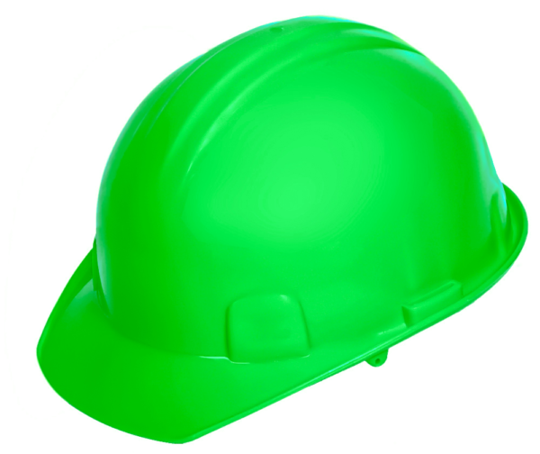 CASCO VERDE HIGH VISIBILITY TIPO CACHUCHA DIELÉCTRICO CON SUSPENSIÓN PLÁSTICA