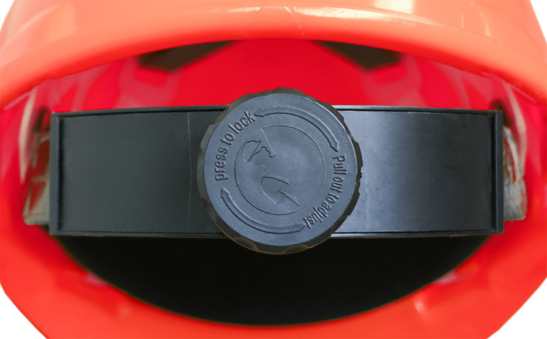 CASCO ANARANJADO HIGH VISIBILITY TIPO CACHUCHA CON AJUSTE DE MATRACA DIELÉCTRICO CON SUSPENSIÓN PLÁSTICA/TEXTIL - Imagen 3